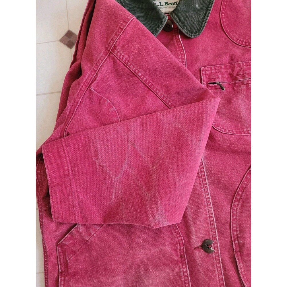 Vintage L.L.Bean PrimaLoft Barn Chore Coat Womens Medium Red Flannel Lined - Picture 6 of 15